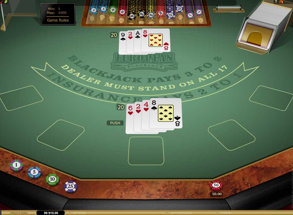 table blackjack en ligne